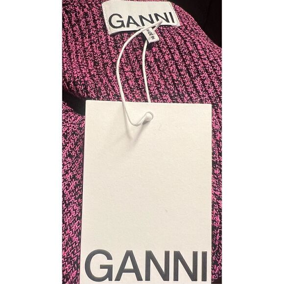 GANNI Puff-Sleeved Mini Dress in Carmine Rose NWT Size Medium - Picture 13 of 16